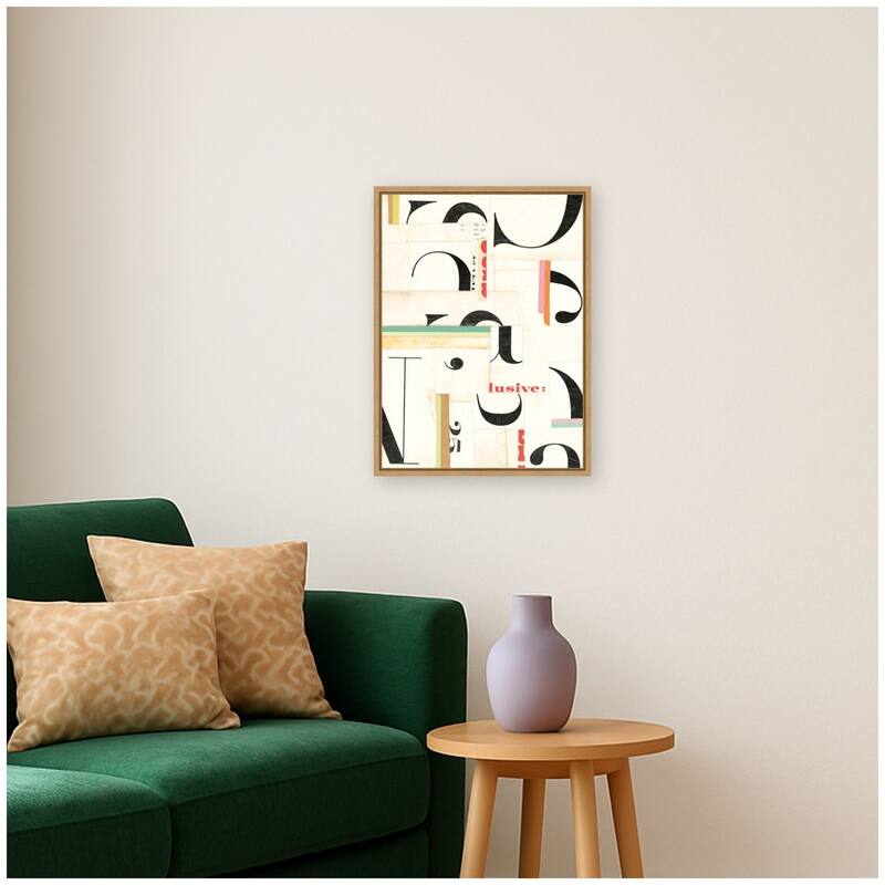 Kate and Laurel Typography White FC by Felicia Dadak Framed Canvas Wall Art Print