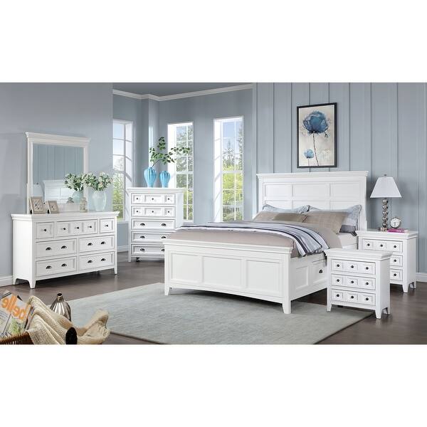 slide 2 of 28, Furniture of America Saer 6-Piece Storage Platform Bedroom Set with USB Port White - Full