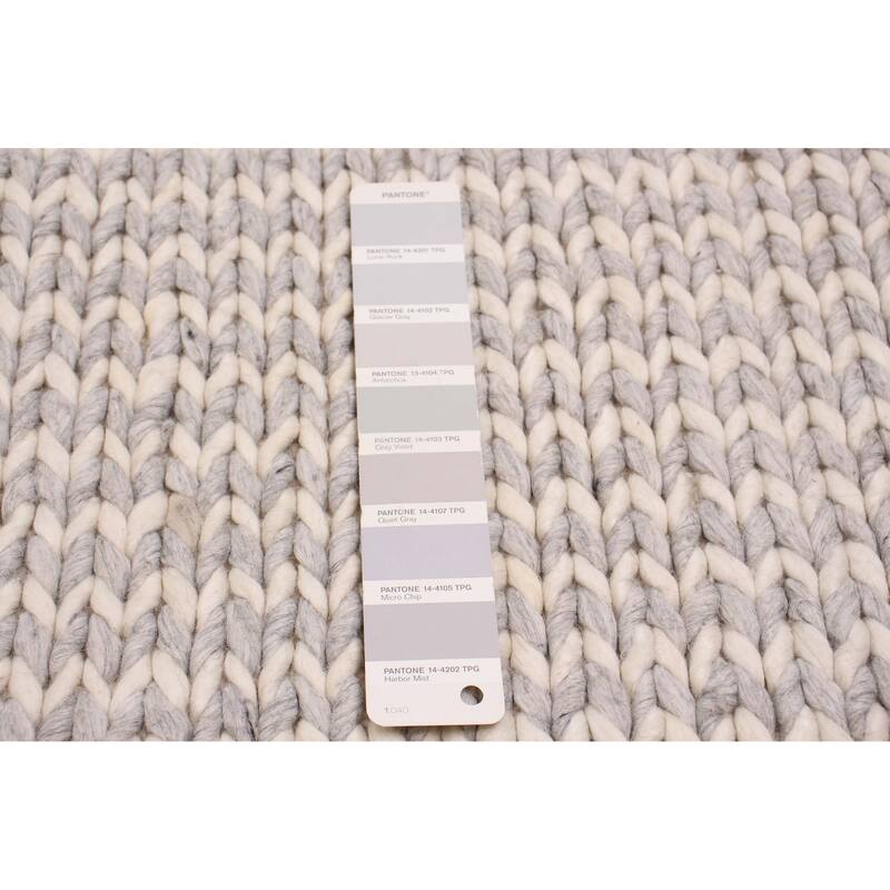 ECARPETGALLERY Braid weave Sienna Grey Wool Rug - 3'11 x 6'0