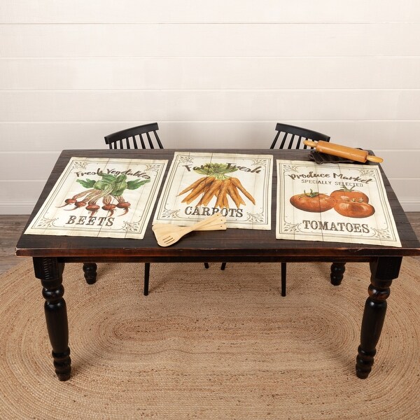 Farmer's Market Garden Veggie Unbleached Natural Muslin Tea Towel Set of 3 - Tea Towel 28x19. Opens flyout.