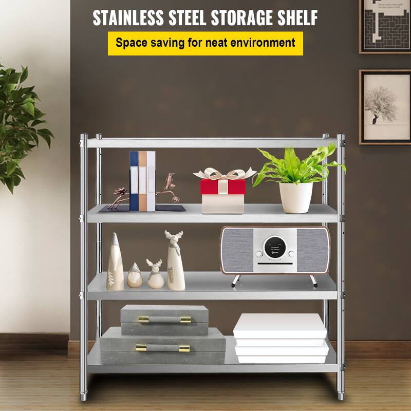 Heavy Duty Stainless Steel Adjustable Shelf Storage Unit Ideal for Kitchen Office or Garage