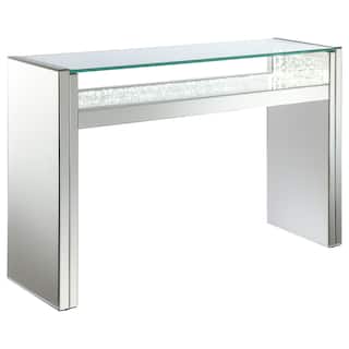 Edna Mirrored Acrylic Console Table LED Lighting Silver