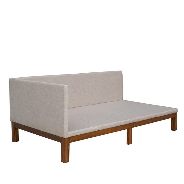 Twin Size Linen-Beige Upholstered Daybed/Sofa Bed Frame for Small ...