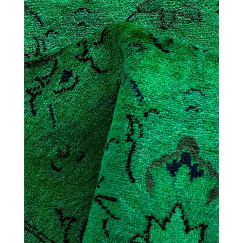 Contemporary Overdyed Wool Hand Knotted Runner - 2' 7" x 10' 4"