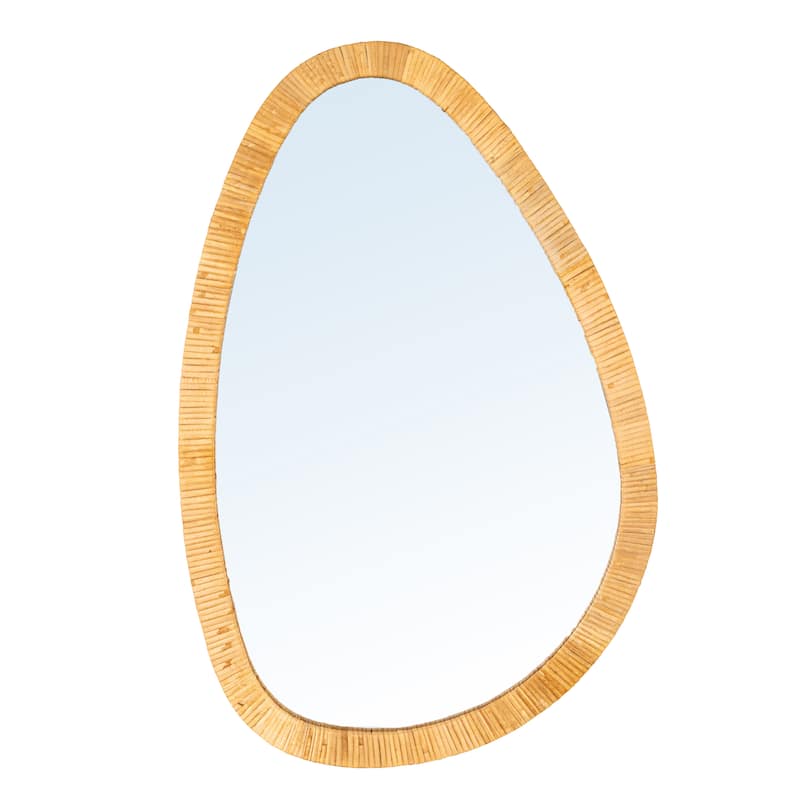 Rattan-Wrapped Mirror