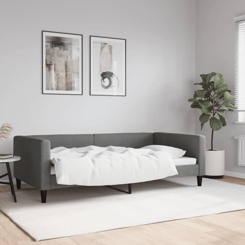 vidaXL Day Bed Upholstered Sleeper Sofa Bed for Bedroom Living Room Fabric - Dark gray