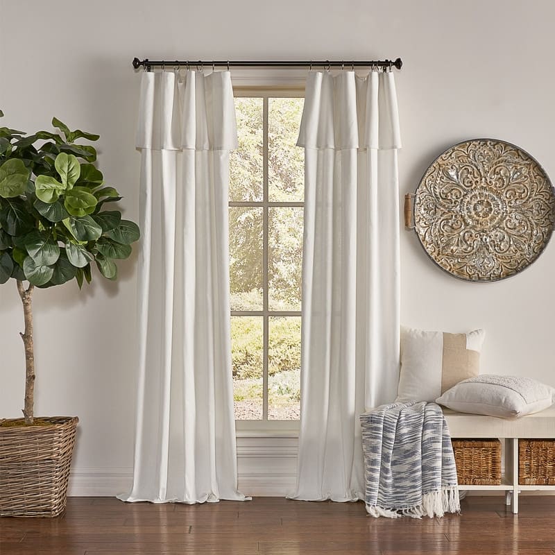 Mercantile Farmhouse Drop Cloth Curtain Panel - 63 Inches - Off White