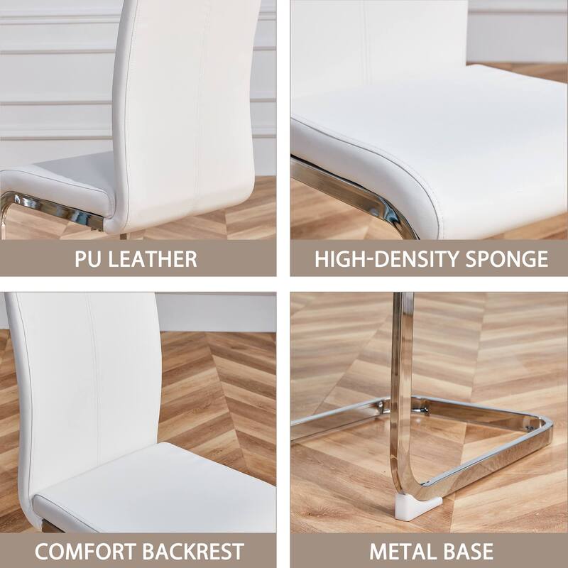 Modern Dining Chairs PU Faux Leather set of 4