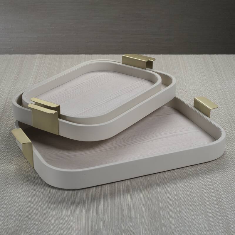 Córdoba Leather Tray with Metal Handles