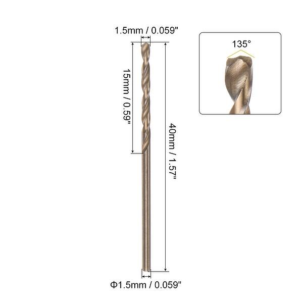 12pcs Gold Titanium Coated High Speed Steel HSS 4341 Twist Drill Bits ...