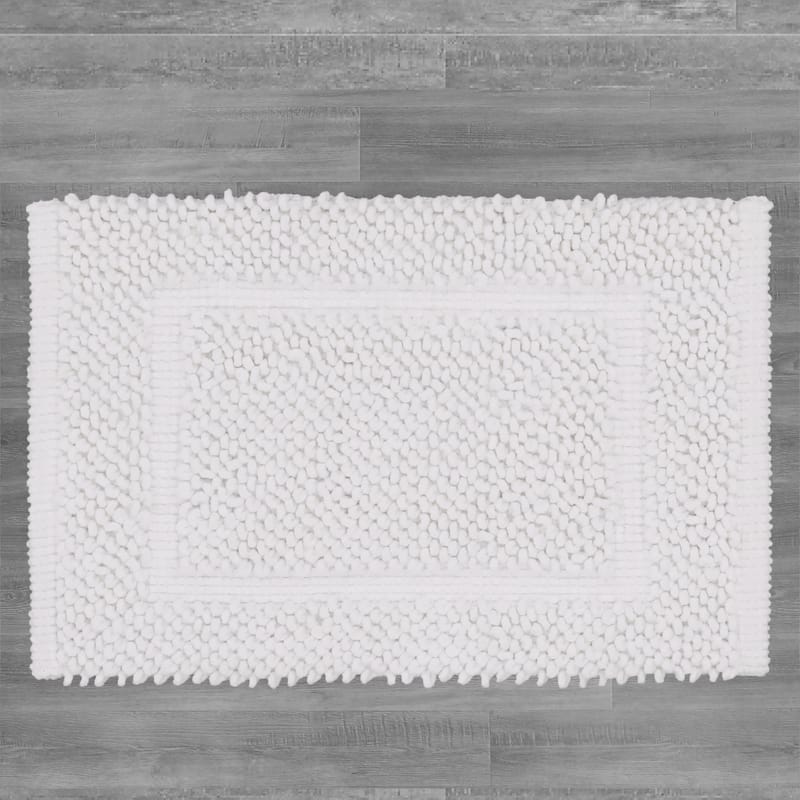 Sophie Border Ultra-plush Chenille Non-Slip Cotton Bath Mat