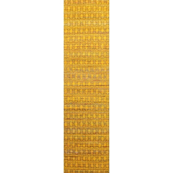 Wool/ Silk Highlight Modern Indian Oriental Runner Rug Hand-tufted - 2'8" x 12'0". Opens flyout.