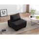 Accent Sofa Living Room Ottoman & Lazy Chair Polyester Fabric Upholstered Sofa with Solid Wood Legs - Black