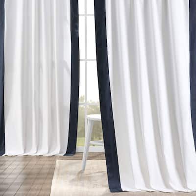 Exclusive Fabrics Urban Borders Vertical Colorblock Panama Cotton Curtain (1 Panel)