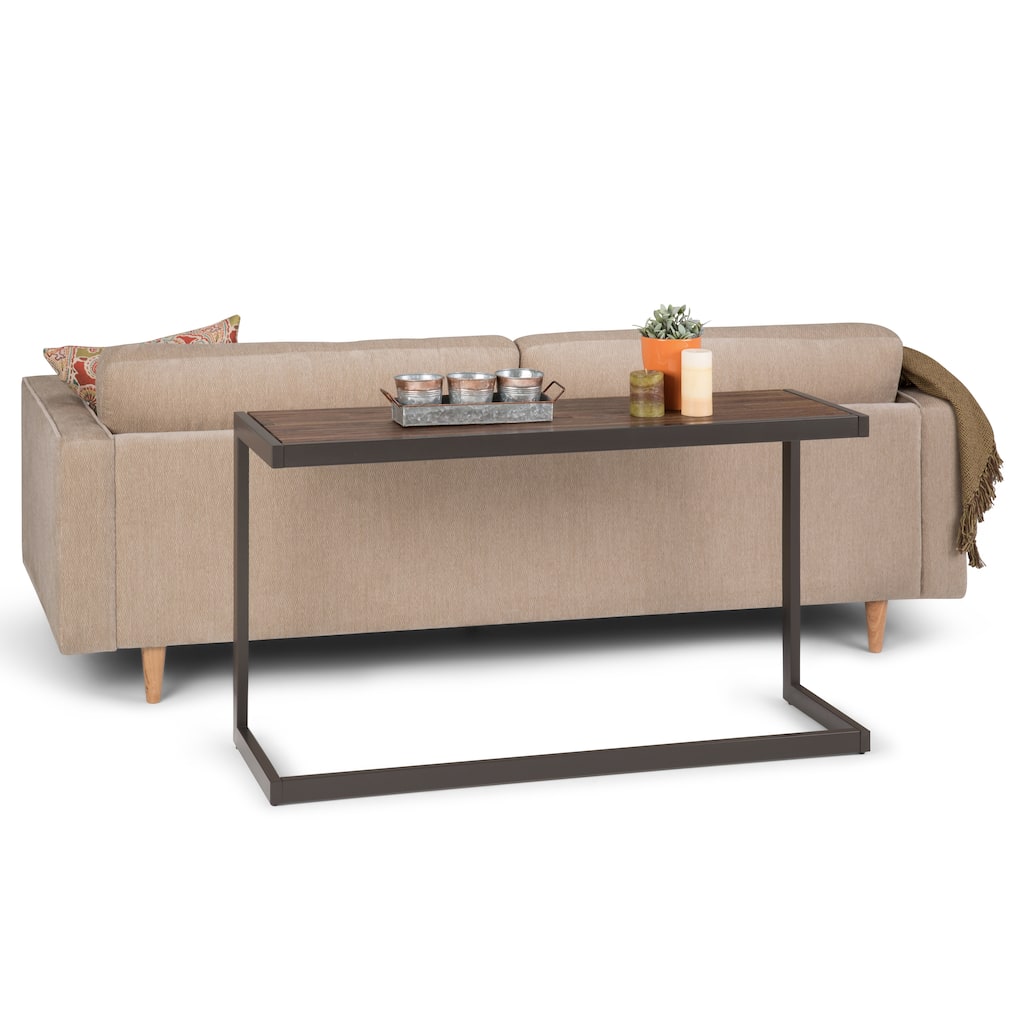 WYNDENHALL Cecilia SOLID ACACIA WOOD and Metal 52 inch Wide Industrial Console Sofa Table - 52 inch Wide