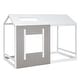preview thumbnail 7 of 15, Modern Twin Size House Platform Kids Bed with Roof and Window, Solid Pine Wood Frame, Easy Assembly, White+Antique Grey