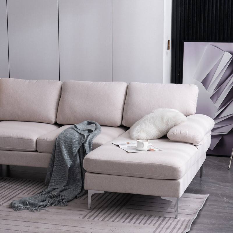 U-Shaped Fabric With Two Imperial Concubine Iron Feet 4 Sectional Sofas