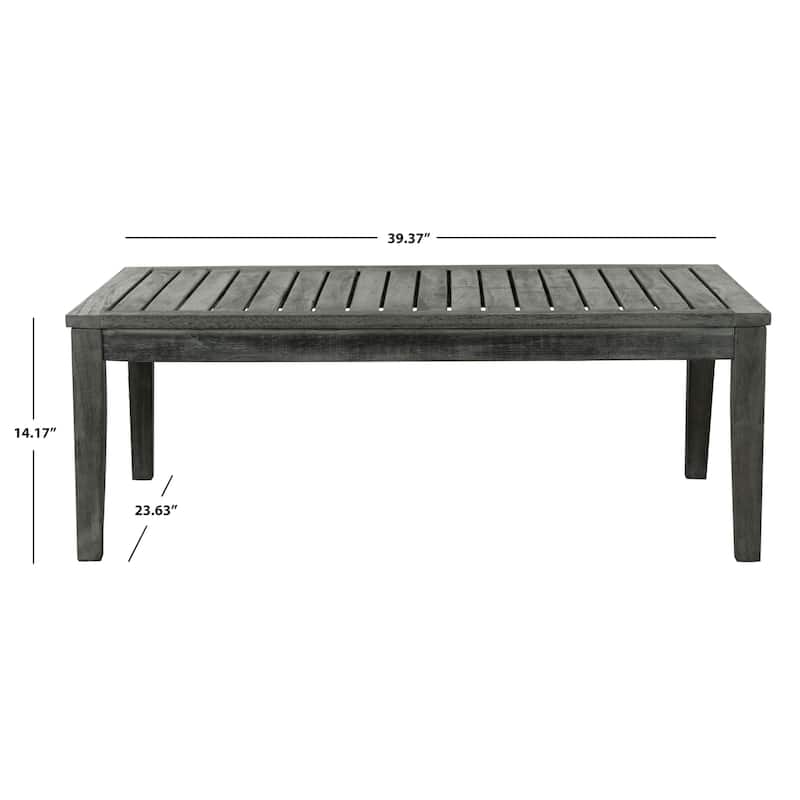 SAFAVIEH Outdoor Kaia Acacia Wood 4-Piece Patio Set - 39Wx24Dx14H