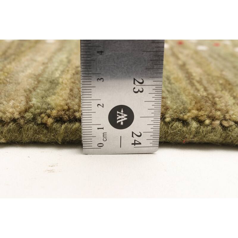 ECARPETGALLERY Hand Loomed Kashkuli Gabbeh Olive Wool Rug - 3'0 x 4'8