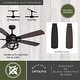 preview thumbnail 5 of 8, Barnes 54 in. Indoor Outdoor Ceiling Fan with Reversible Blades, Dimmable LED Light Kit and Remote, 3 Speeds, Clear Seeded Glass