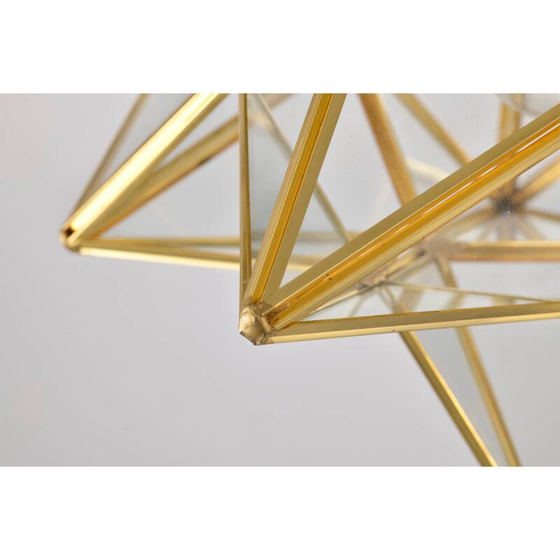 Gold Starburst Flushmount Ceiling Lamp with Glass Faces