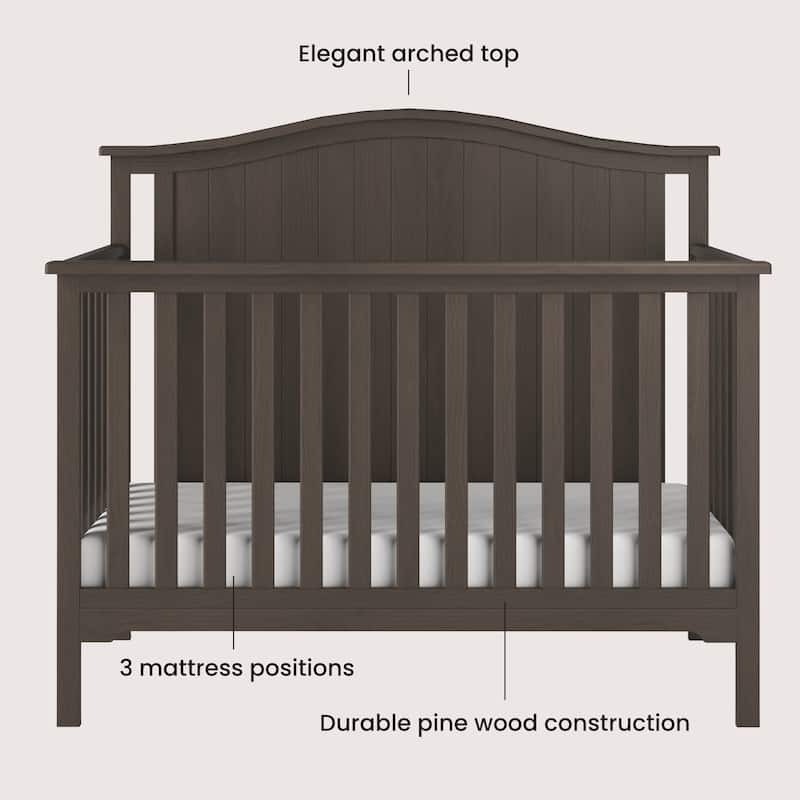 Forever Eclectic Hampton Arch Top 4-in-1 Convertible Crib