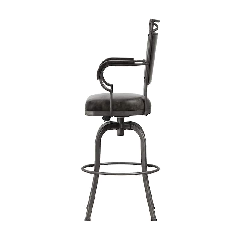 Hillsdale Furniture Bridgetown Metal Swivel Stool, Pewter
