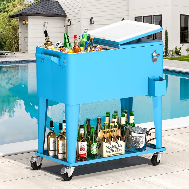 Moasis 80 Qt Outdoor Patio Cooler - Blue