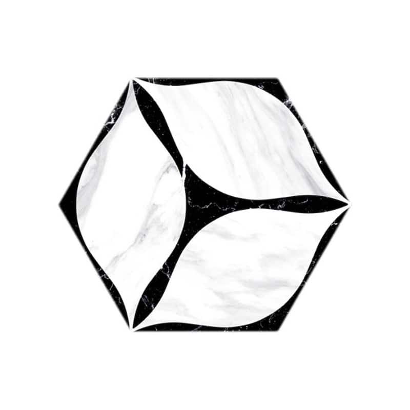 Capricho 8x9 Black Matte Hexagon Porcelain Tile - Floor, Wall, Backsplash