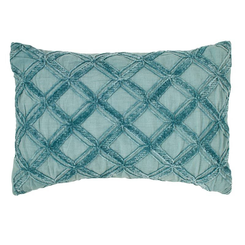 Tommy Bahama Island Essentials Chenille Diamond Blue Throw Pillow - 20x20 - Chenille Diamond Blue