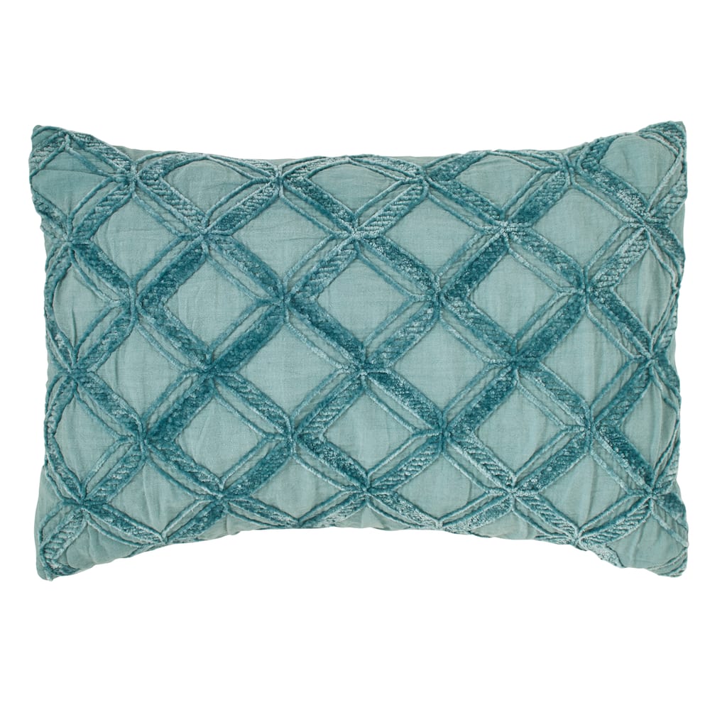 Tommy Bahama Island Essentials Chenille Diamond Blue Throw Pillow