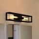 preview thumbnail 1 of 9, Milton 2-Light 24 in. Black Wall Sconce, Cage Shade, Dimmable, LED Compatible, Bathroom Vanity Lighting Fixture Matte Black - 24-in W x 4.75-in H x 4.5-in D