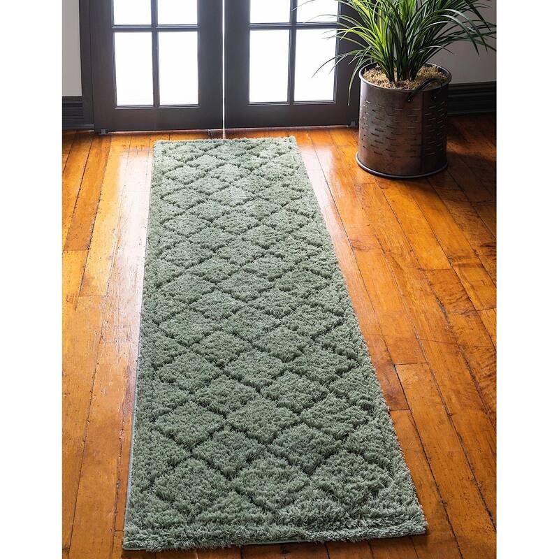 Shag Olido Collection Area Rug - 2'x6'7" - Green
