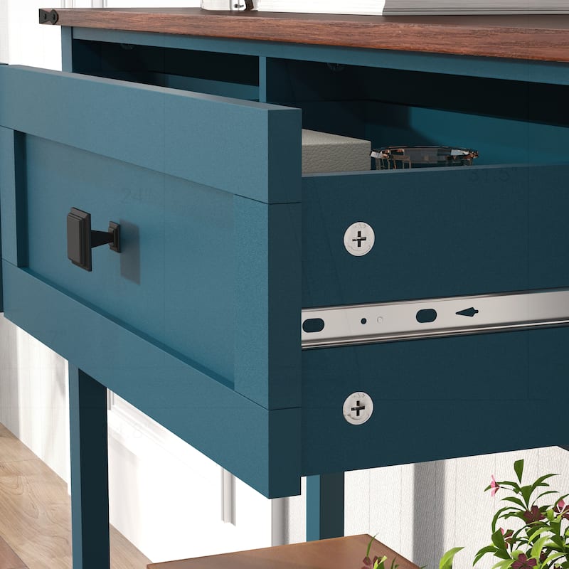 Versatile Rustic Console Table with Multiple Storage Options for Any Room