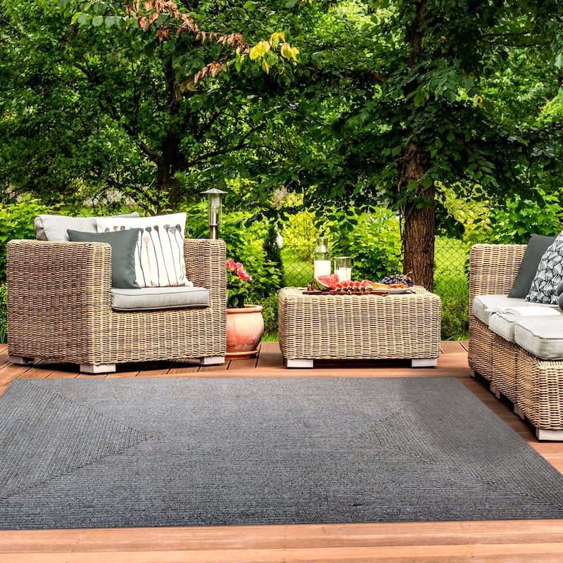 Superior Braided Reversible Indoor/Outdoor Area Rug - 6' X 9' - Slate