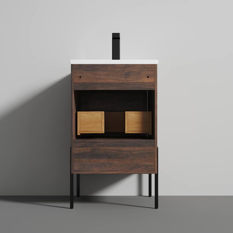 Blossom Turin 20 Inch Freestanding Bathroom Vanity with Ceramic Sink