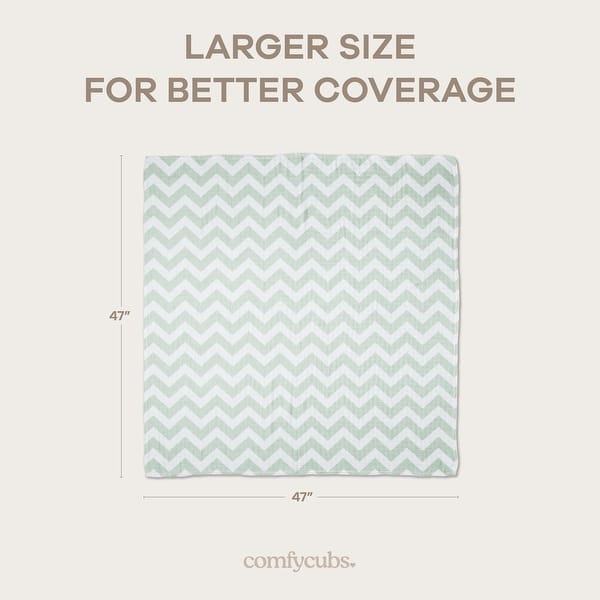 dimension image slide 3 of 9, Muslin Swaddle Blankets, Pack of 4, 47" x 47" by Comfy Cubs
