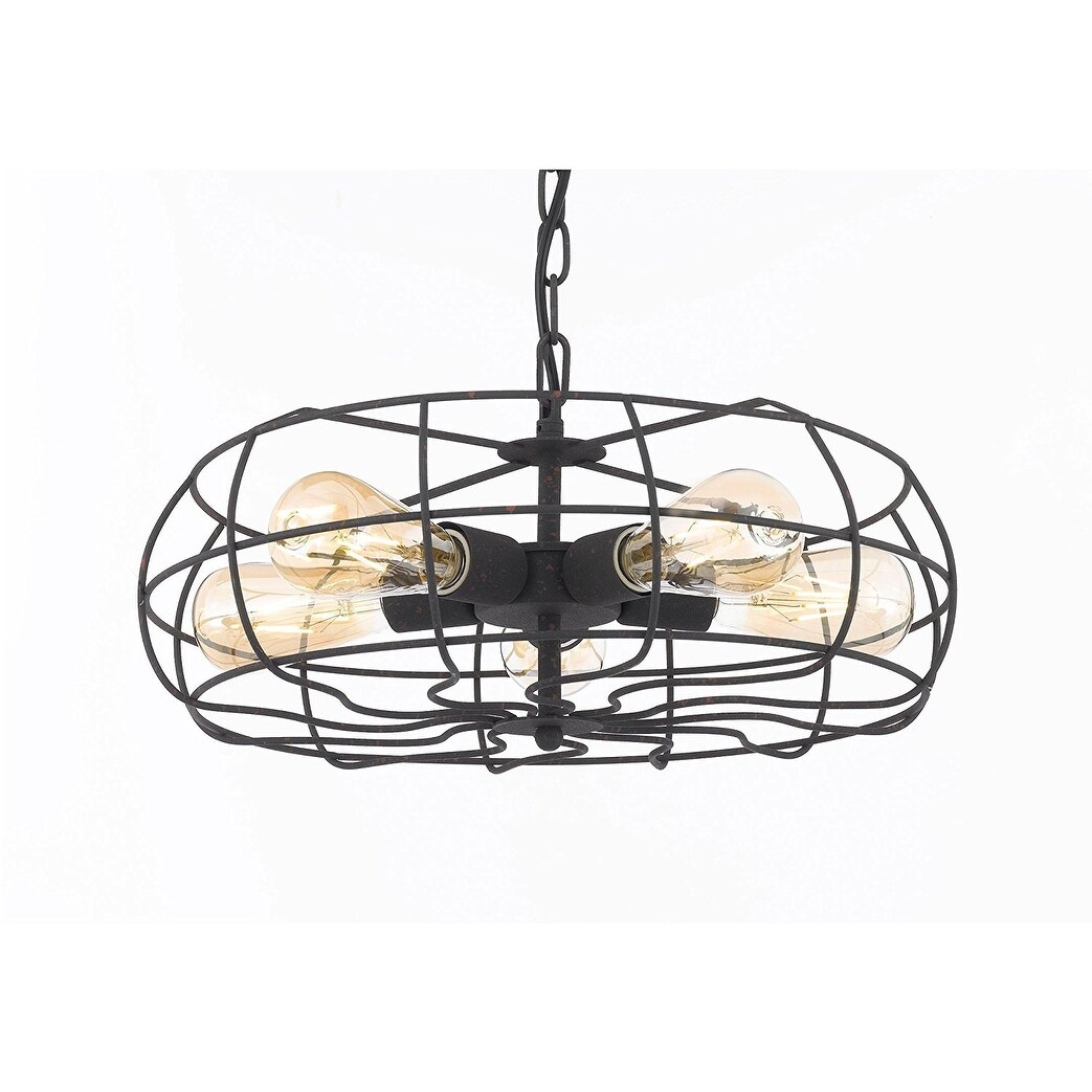 Vintage Barn Metal Pendant Chandelier Industrial Loft Rustic - Chandeliers For Bedrooms by Overstock.com