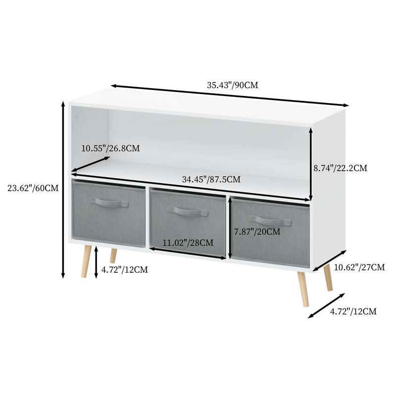 Kids Bookshelf and Storage Bookcase,Open Bookshelf and Toy Organizer Cabinet