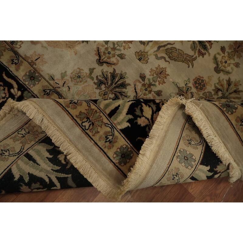 Hand Knotted Oriental 100% Wool Carpet Traditional All-Over Beige & Ivories Ziegler Area Rug - 11' 10'' X 9' 0''