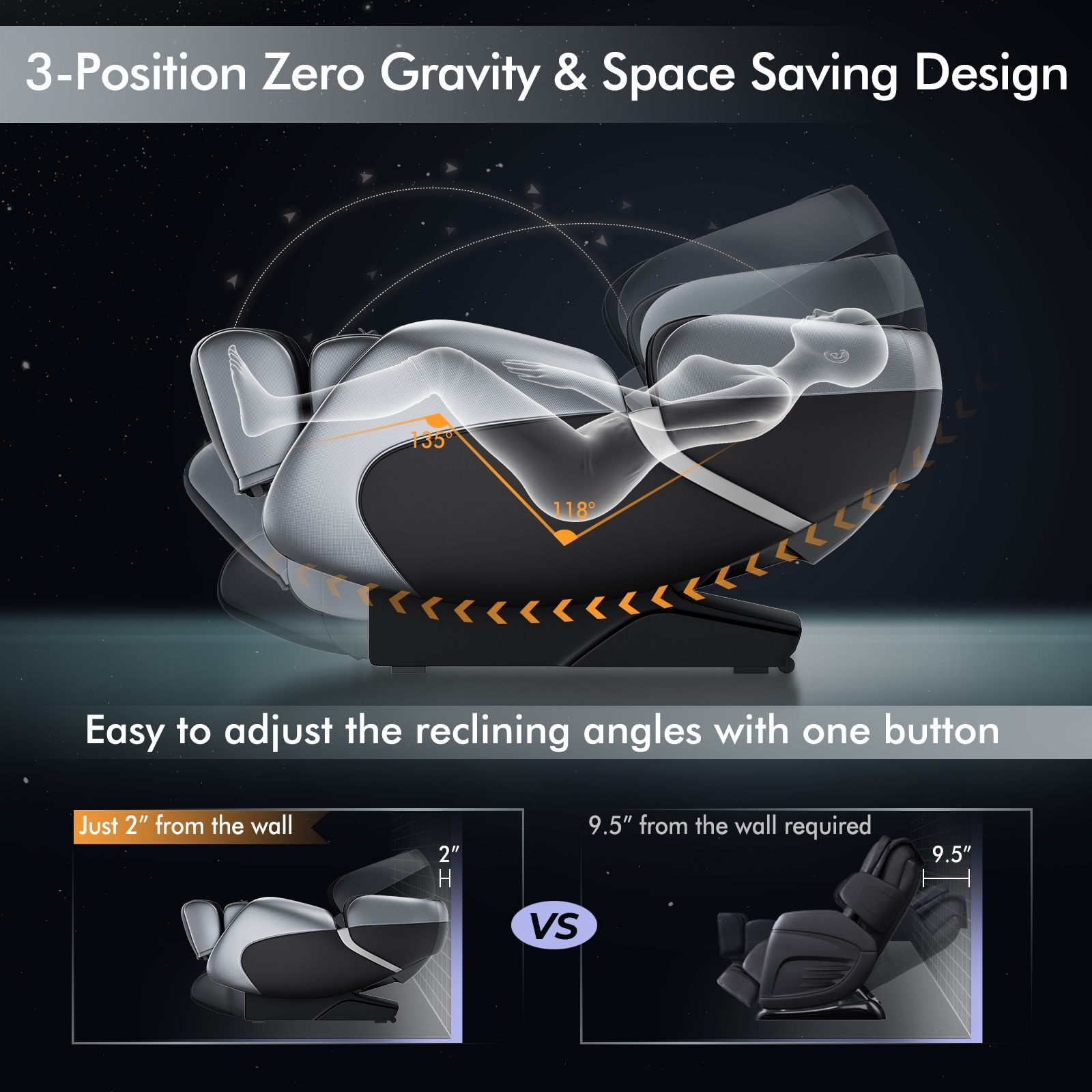 シクレット　アドバンスド　ソリューションVモイスチャ-ライザ- Relaxe Zero Gravity Shiatsu Massage Chair with Heating (SL-Track