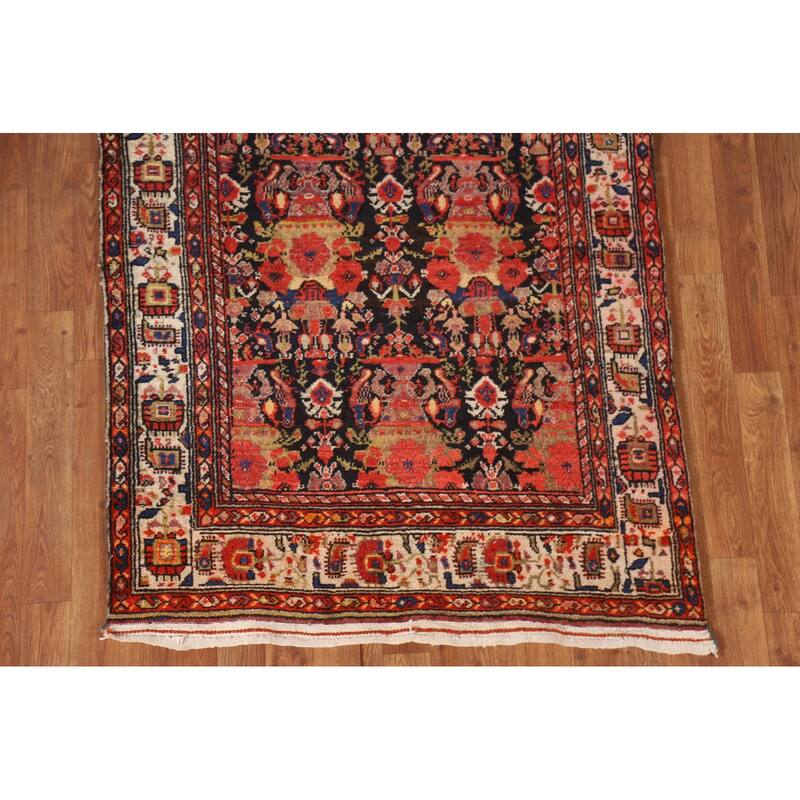 Bidjar Persian Antique Runner Rug Hand-Knotted Wool Carpet - 3'6"x 14'7"