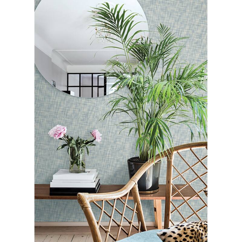A-Street Prints Arlyn Light Blue Grasscloth Wallpaper