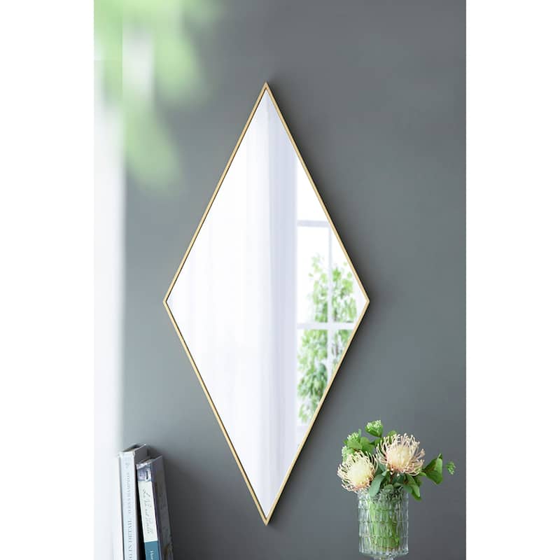 Large Diamond Wall Mirror - 40.5" - Gold
