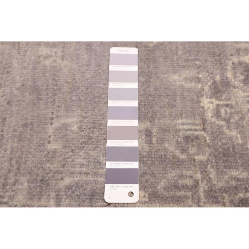 ECARPETGALLERY Hand-knotted Finest Oushak Dark Grey Wool Rug - 5'11 x 8'10