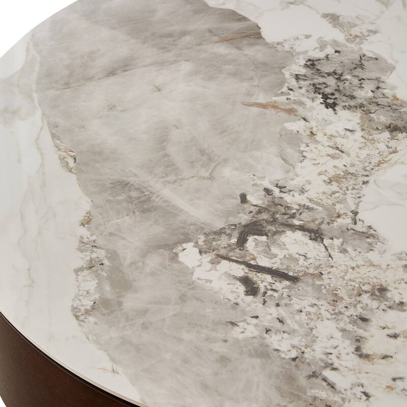 GDF Studio - Arvilla Modern Round Coffee Table with Sintered Stone Top