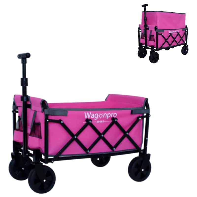 Expandable Dual-Layer Utility Wagon With 100% Extra Space-Grocery Cart For Camping,Shopping,Sports,Gardening,Fishing