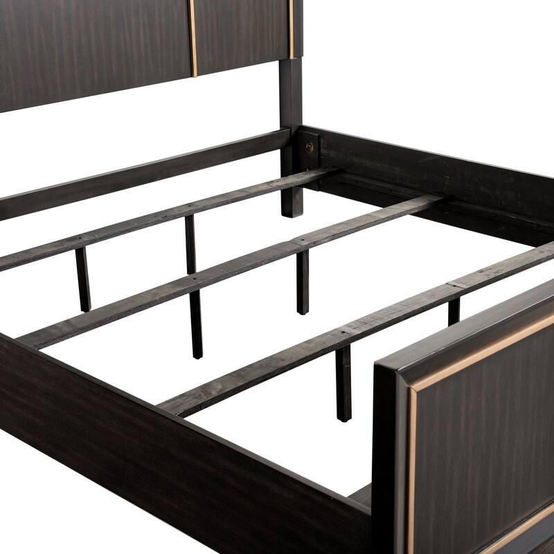 Furniture of America Nyx Modern 4-Piece Espresso Solid Wood Queen Panel Bedroom Set