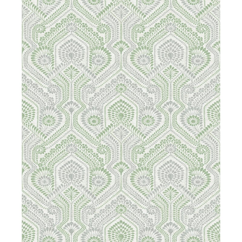 A-Street Prints Fernback Green Ornate Botanical Wallpaper
