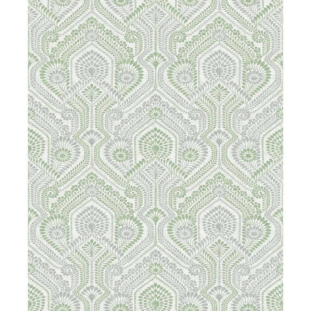 A-Street Prints Fernback Green Ornate Botanical Wallpaper